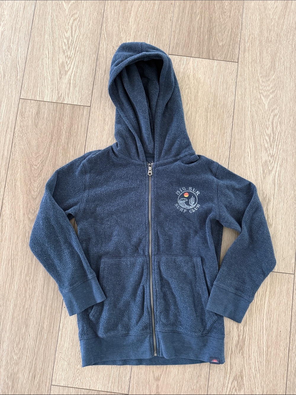 Faherty Navy Blue Kids Hooded Zip-Up Sweatshirt big surf boys size 10